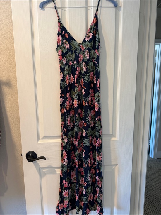 Ambience￼ Dresses & Skirts - Floral Navy Maxi Dress with Pink & Green Print